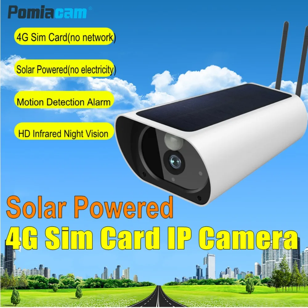 Беспроводная ip камера Y9 FullHD 1080P 4G на солнечной батарее водонепроницаемая