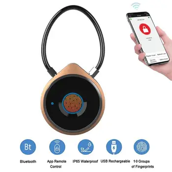 

S9 Smart Bluetooth Fingerprint Password Unlocking APP Remote Padlock Anti-Theft Intelligent Safety Security Luggage Lockstitch