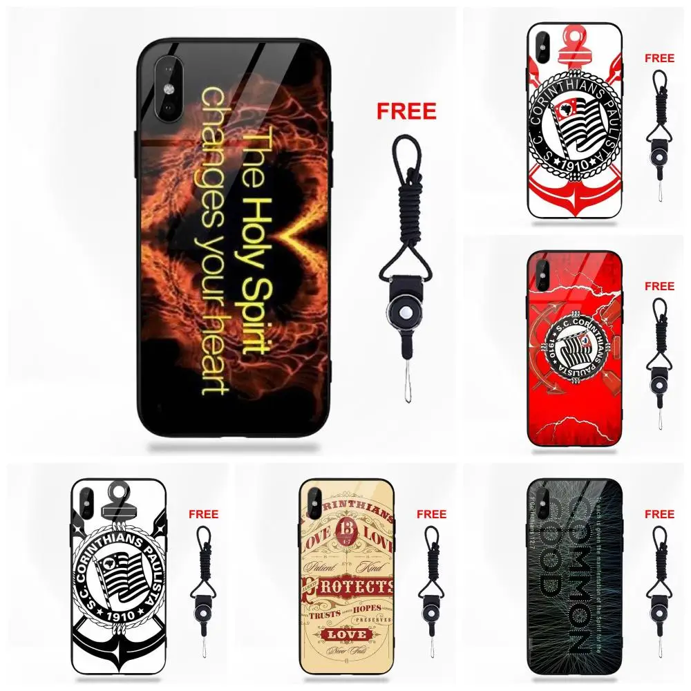 Corinthians Logo Tempered Glass Call Box For Galaxy S8 S9 Plus Redmi 5 Note 5A 6 Huawei Honor 7X P20 Lite Mate 10 Pro | Мобильные