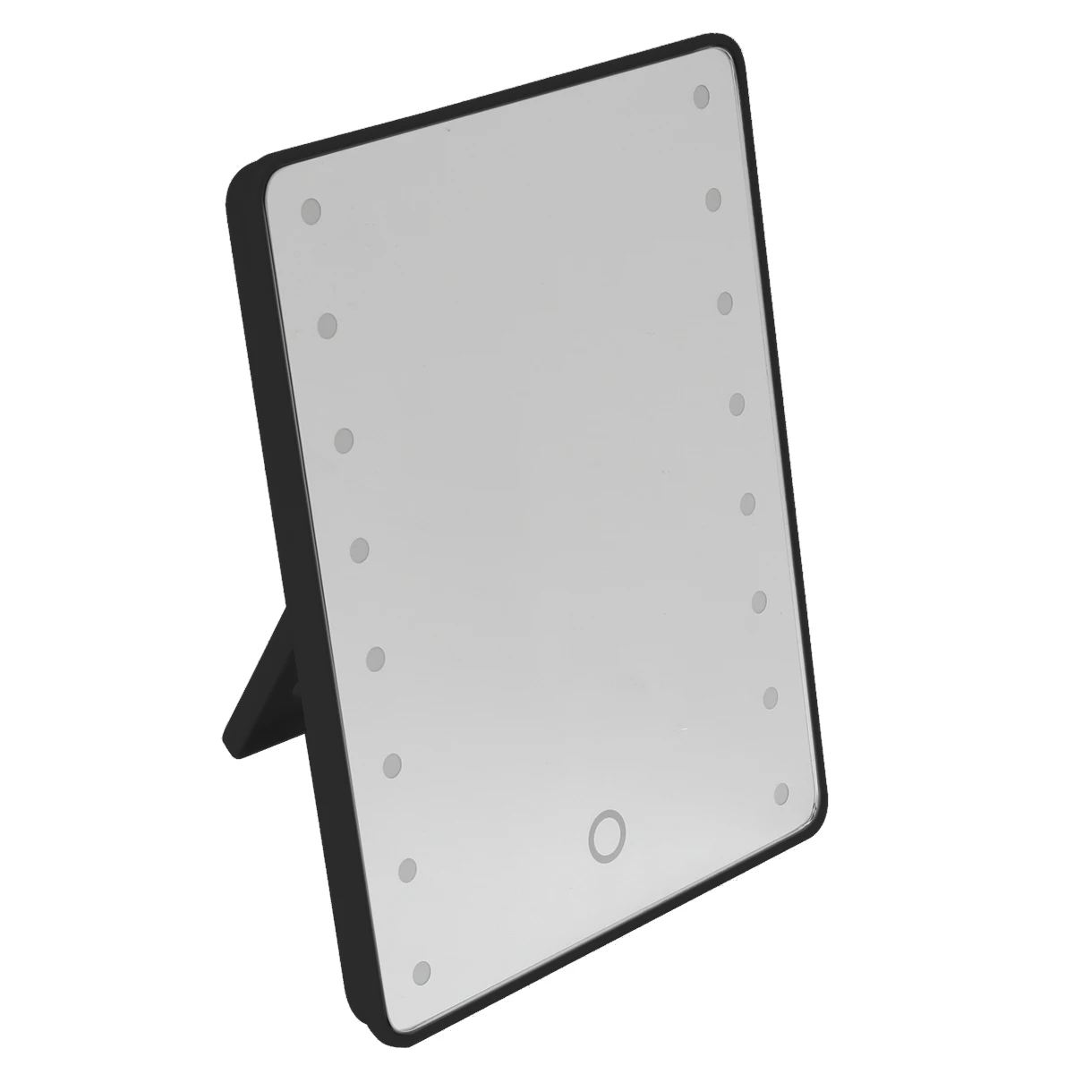 Black 16 LED Mirror Зеркало для макияжа с поворотом на 360 градусов, 16/22 светодиодный регулируемый сенсорный экран, косметическое зеркало для красоты, настольный туалетный столик, подставка, зеркала - Цвет: Black 16 LED Mirror