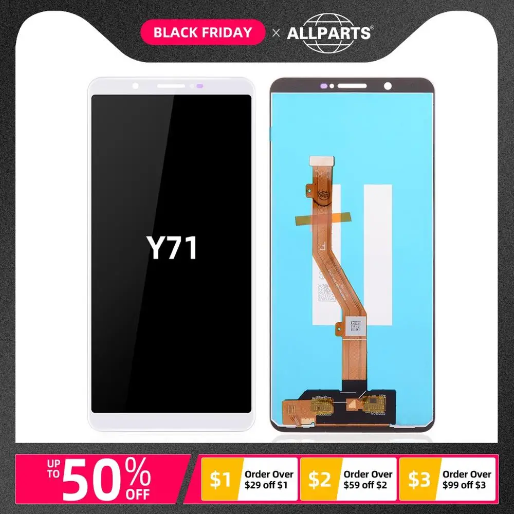

6.0 inch Display For Vivo Y71 LCD Display Touch Screen Digitizer Assembly For Vivo Y71 Display Replacement Parts White