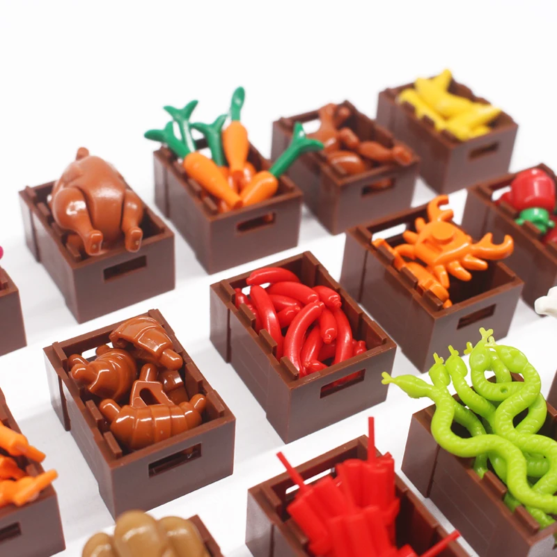

City Accessories Bricks Food Fish Pizze Friends Fruit Chicken Hot Dog Toy Figure MOC Parts compatible LegoINGlys Building Blocks