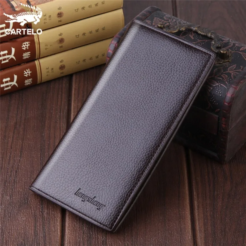 

CARTELO New genuine leather men wallets luxury brand credit card holder business wallets high quality purses free shipping