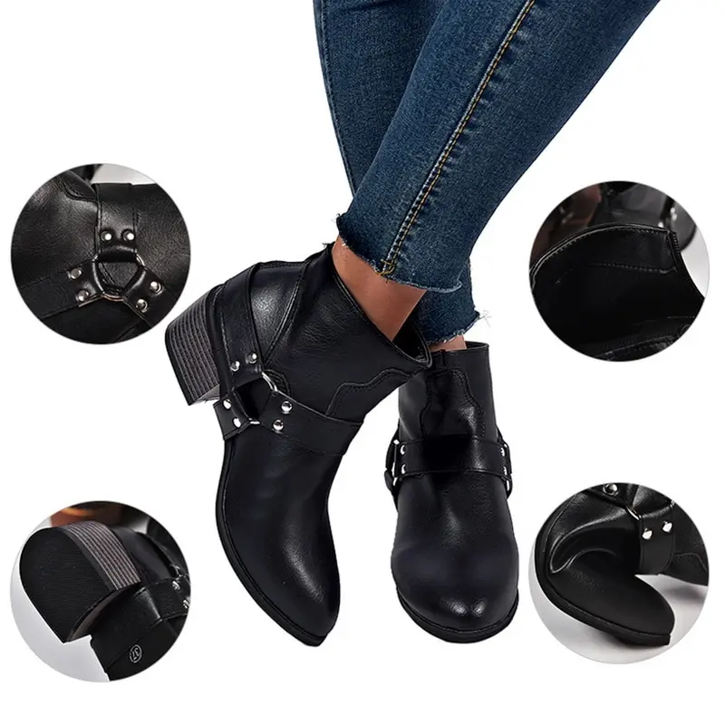 LASPERAL/Модные женские ковбойские ботинки; женская обувь; зимние ковбойские ботильоны в западном стиле с острым носком; обувь из искусственной кожи с блестками