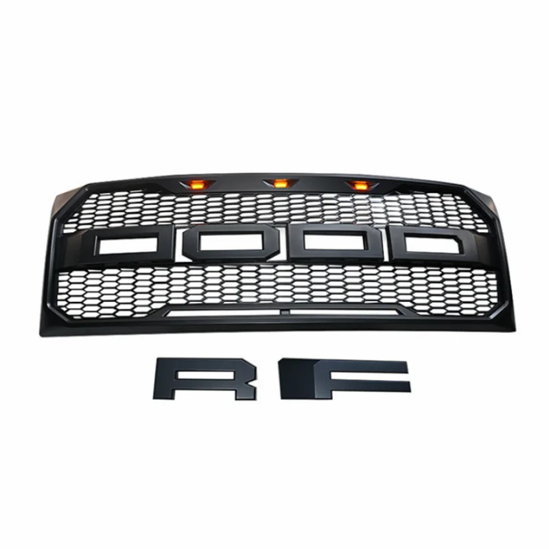 Factory Auto Parts Front Grille with LED Light Perfect Fit For Ford F150 2009-2014 Racing Grill Raptor F-150 Style (Matte Black) |