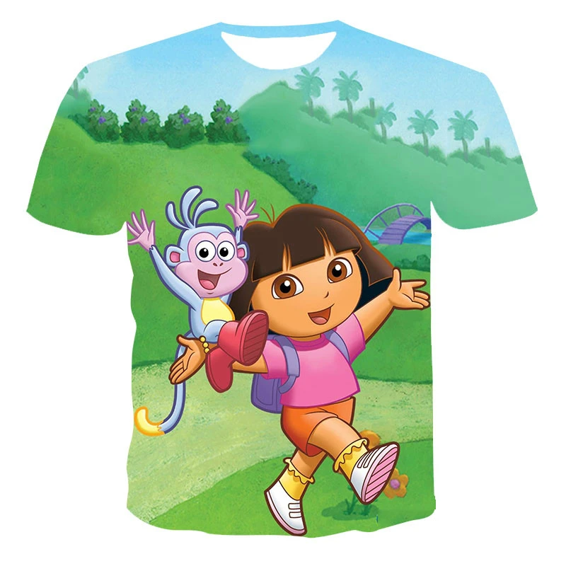 Dora ropa de animados para niños, Camiseta con estampado 3D para niños y niñas, de 2020|Camisetas| - AliExpress