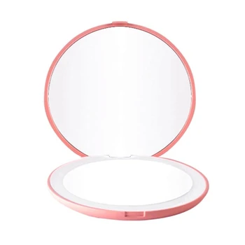 

Portable Folding Mirror with LED Light Makeup Mirror, 10X Magnifying Glass, 12 Lamp Bead Mini Mirror