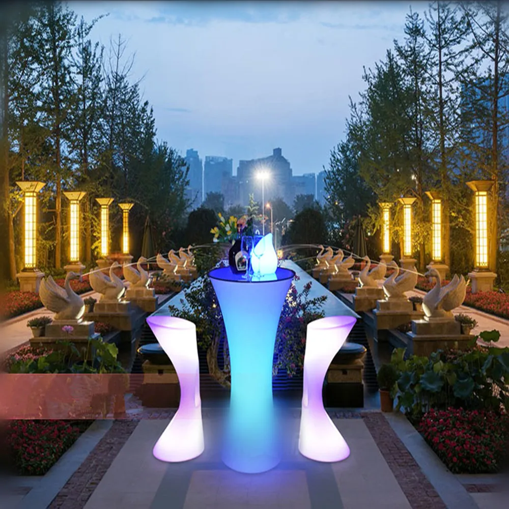 New led bar furniture colorful rechargeable wine table waterproof luminous cocktail table kTV disco bar supplies