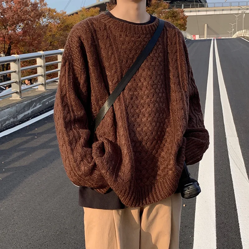 Winter Sweater Men's Warm Fashion Casual O-neck Sweater Pullover Men Casual Loose Knitting Sweaters Male Sweter Clothes M-2XL