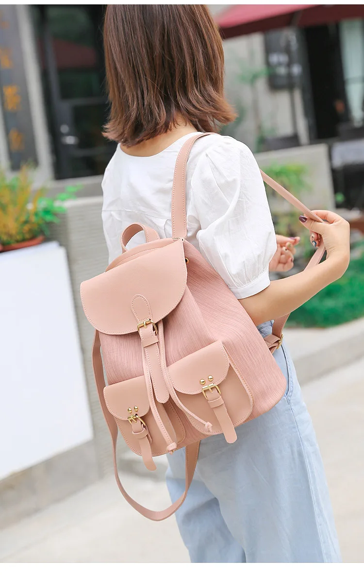 Brown Black Women Backpack Soft Leather School Bag For Teen Girls Casual Travel Bagpack 2019 New Fashion Female Luxury Backpacks (9)