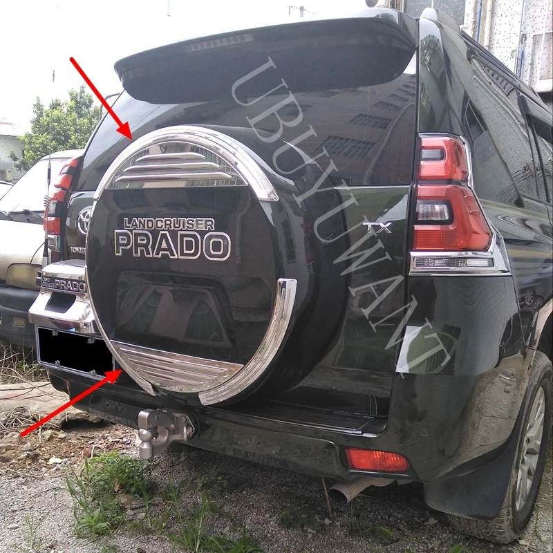 Для Toyota Land Cruiser Prado FJ 150 120 ABS хром задняя Чехол запасного колеса, отделка, декоративные полосы 6 шт