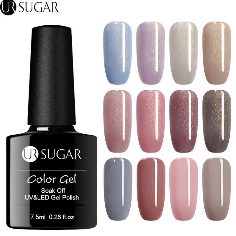 UR SUGAR 7.5ml Color UV Gel Holographic Glitter Semi Permanent Soak Off Nail Art Gel Polish Varnish Manicure Lacquer Design DIY