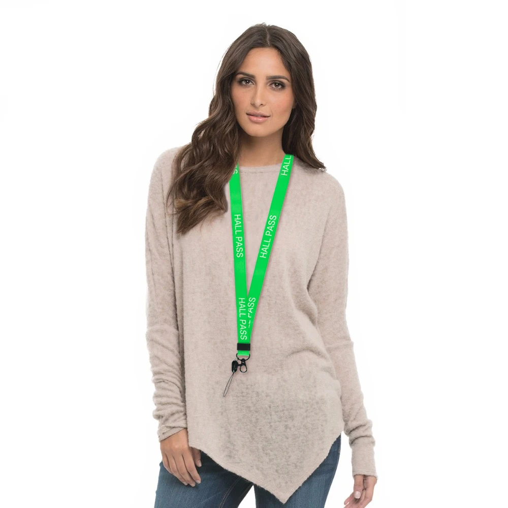 GREEN Hall Pass Lanyards and School Passes Set Keychain Lanyard ID card Holder (7)