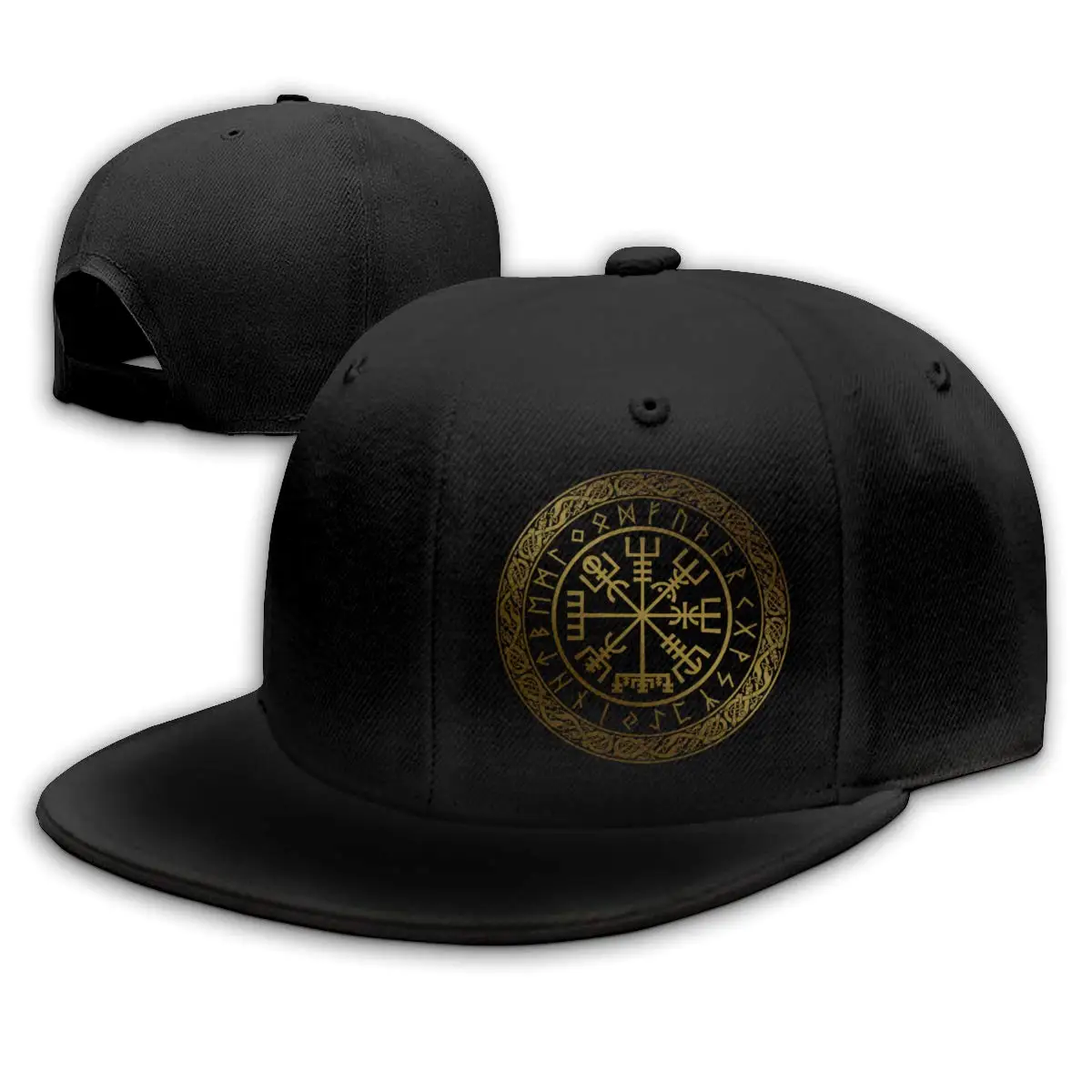 Viking Compass Snapback плоские бейсболки мужские черные