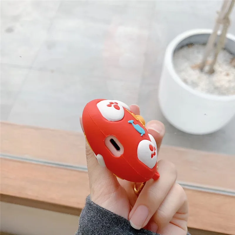 Мультяшный чехол для AirPods милый чехол силиконовый Bluetooth защитный чехол для наушников для Apple Airpods 2 пальца кольцо 3D Lucky Cat