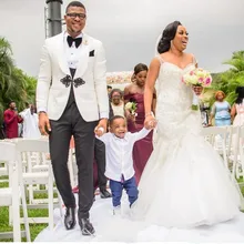 Приталенная одежда для жениха на свадьбу, повседневная куртка с одной пуговицей и отложным воротником, костюм жениха под заказ, костюмы из двух предметов(куртка+ штаны