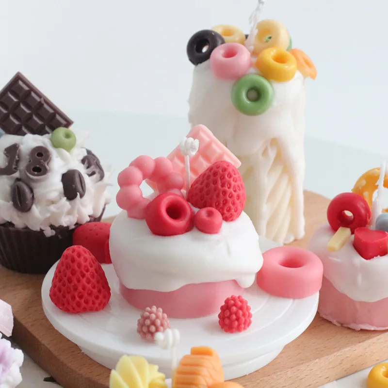 Diy Cream Glaze Cake Candle Mold Donut Circle Decoration Silicone Mold Chocolate Biscuit Resin Molds Cake Decorating Tools silicone mold cake mold candle mold