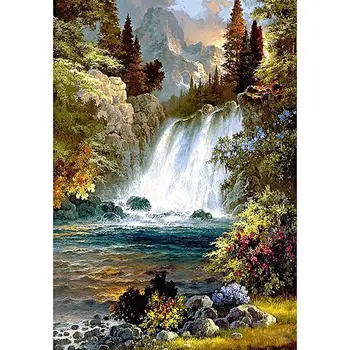 

DIY Full Diamond Embroidery nature waterfall photo custom Diamond Painting Cross Stitch 3D Diamond Decoration Christmas D155