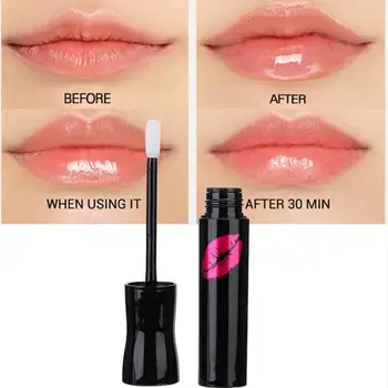 

4ml Moisturizing Hydrating Lip Plumper Enhancer Fade Fine Lines Lip Plumping Gloss Anti Ageing Wrinkle Patch Gel Liquid Serum v