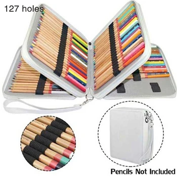 

Folding Pencil Case Canvas Pencil Curtain Colored Three Specifications Portable Zipper Drawing Storage Stationery Bag