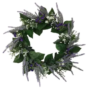 

Simulation Purple Lavender Garland Hanging Flowers Wreath Decoration for Wall Door Showcase