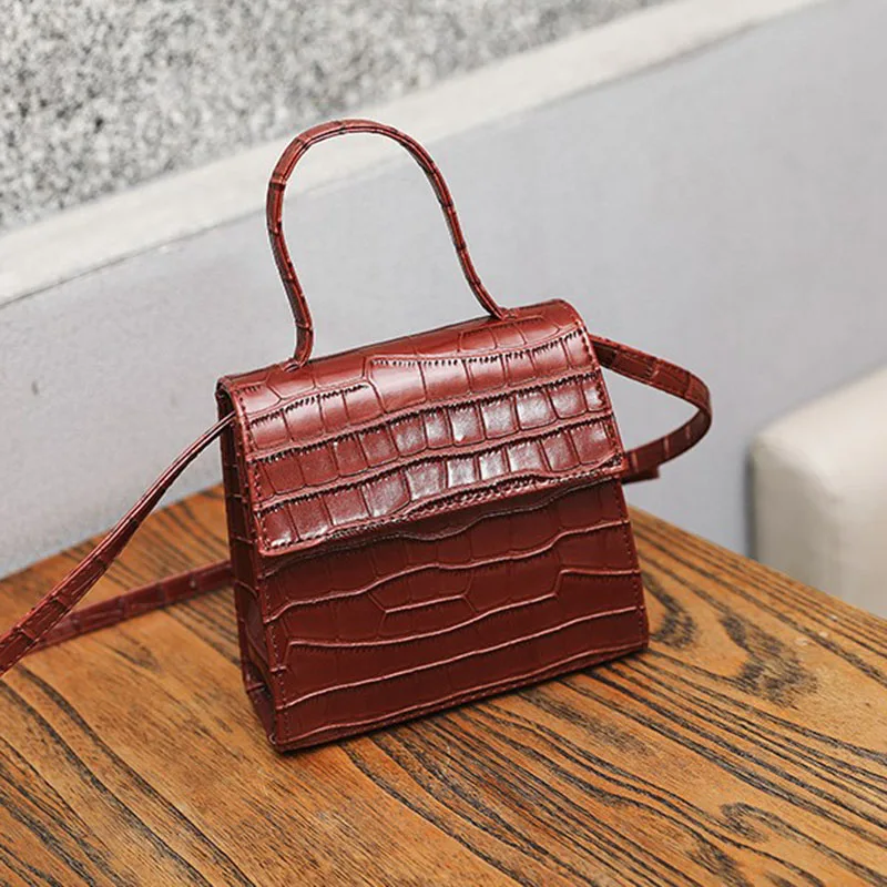 

Female CrocodilePattern Square bag 2019 New Quality PU Leather Women's Designer Handbag Shoulder Messenger Bags