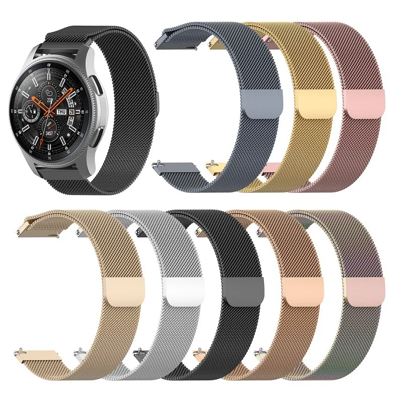 Магнитный ремешок из нержавеющей стали 20 мм 22 браслет для Amazfit Смарт-часы samsung Xiaomi