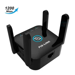 Répéteur WiFi sans fil 5 Ghz, 1200 Mbps, 2,4 Ghz, routeur avec extension longue portée, amplificateur de signal 5G et Wi Fi 