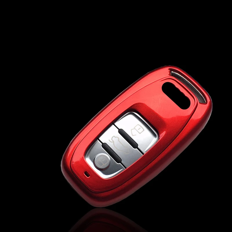 

Key case for car For Audi A4 A4L A5 S5 A6 Q5 SQ5 Fob 3 buttons paint key cover keychain keyring new key protector cover new