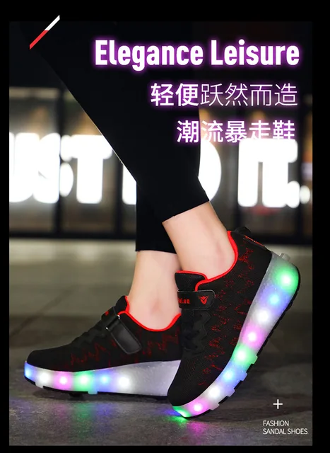 Zapatos Con LED para niños y niñas, Zapatillas de Patinaje Ruedas, brillantes, Ruedas _ - AliExpress Mobile