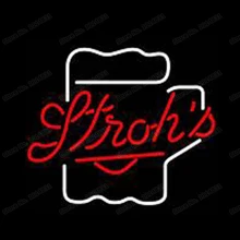 Винтажная неоновая вывеска для пива Stroh's ручной работы из настоящего стекла, бар KTV, вечерние неоновые вывески для клубных магазинов, мотелей, украшения, неоновые вывески 1" X 14"