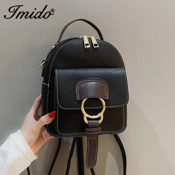 

Quality Brand 2020 Retro Hasp Back Pack Bags PU Leather Backpack Women School Bags for Teenagers Girls Luxury Small Backpacks