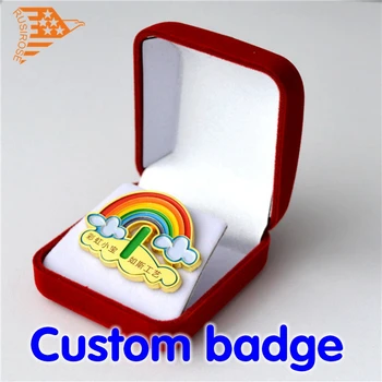 

Personalized rainbow badge, honor commemorative soft enamel brooch, custom rainbow Colorful badge,free design,size 40*29.3mm