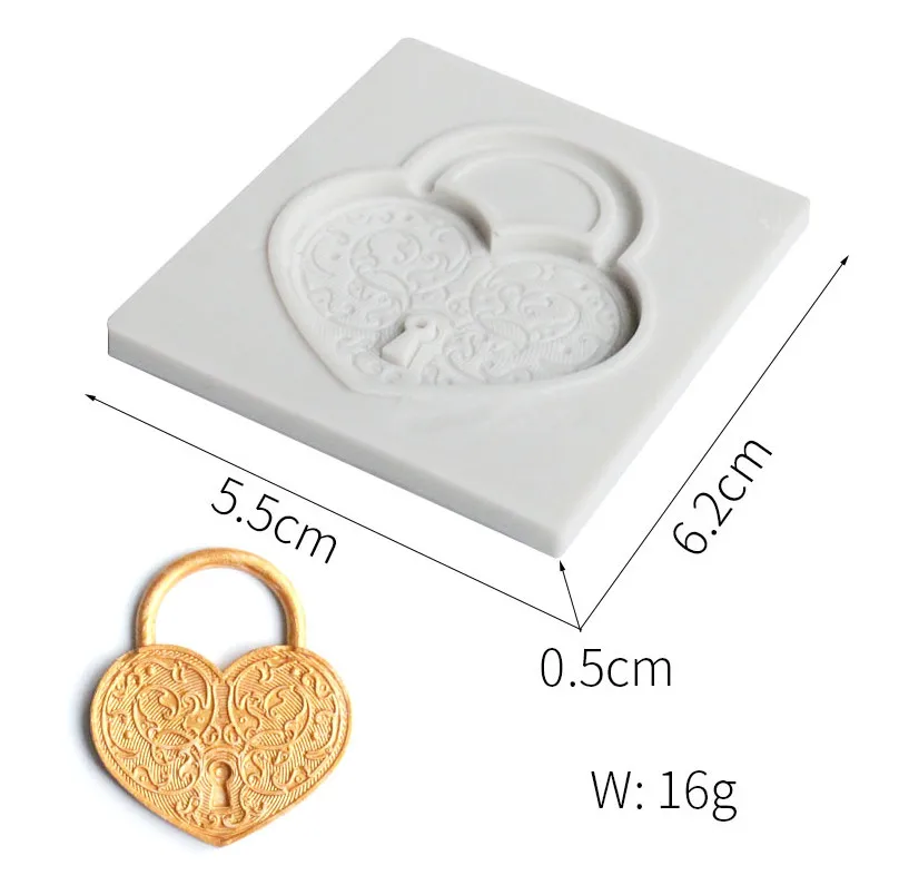 

Lock silicone Love shape key fondant silicone mold for cake decorating tools cooking Sugarcraft