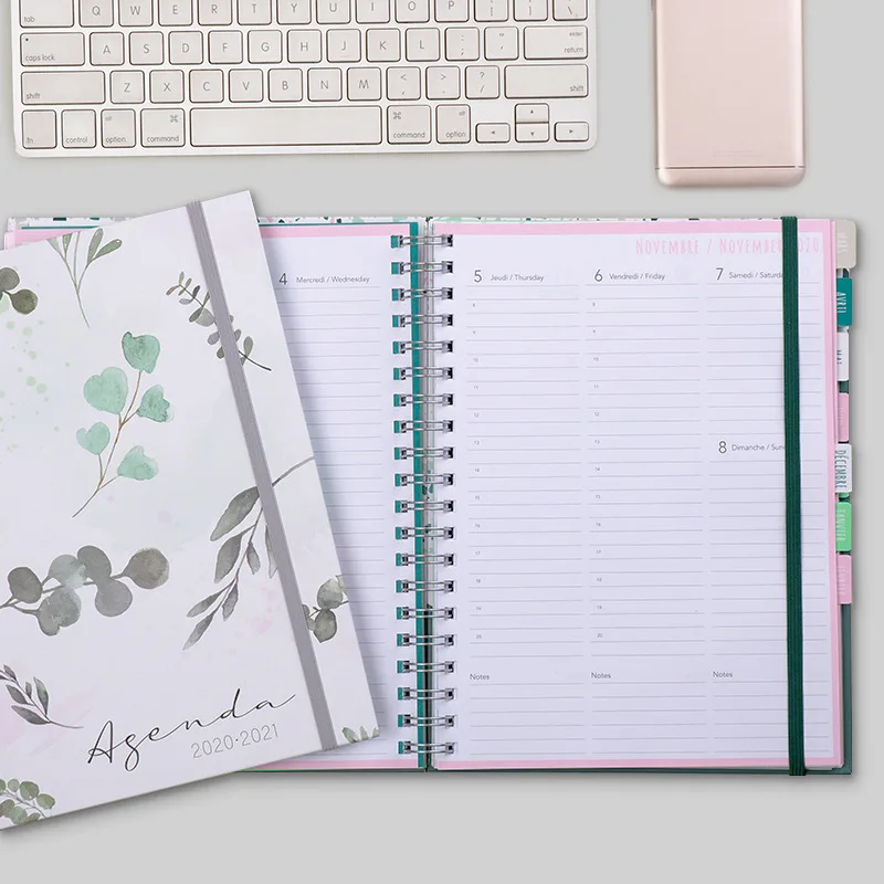 

A4 Agenda 2020 2021 Sprial Planner Notebook Journals Daily Weekly Plan Skechbook Kawaii Notepad Office Stationery For SchoolGift