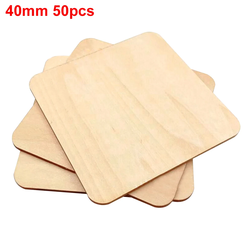 

Kids Scrapbooking Pyrography Unfinished Square Painted Gifts Practical Blank Plaque Wood Chips DIY Craft Multifunction Game