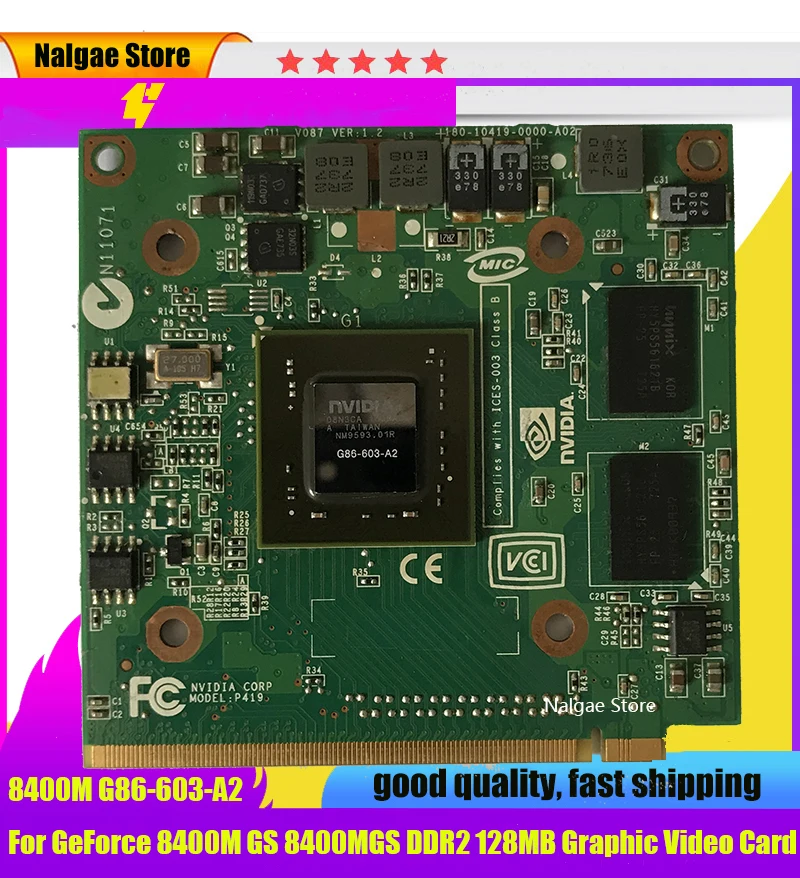 Видеокарта для Acer Aspire видеокарта GeForce 8400M GS 8400MGS DDR2 128 Мб 5920G 5520 5520G 4520 7520G 7520 7720G |