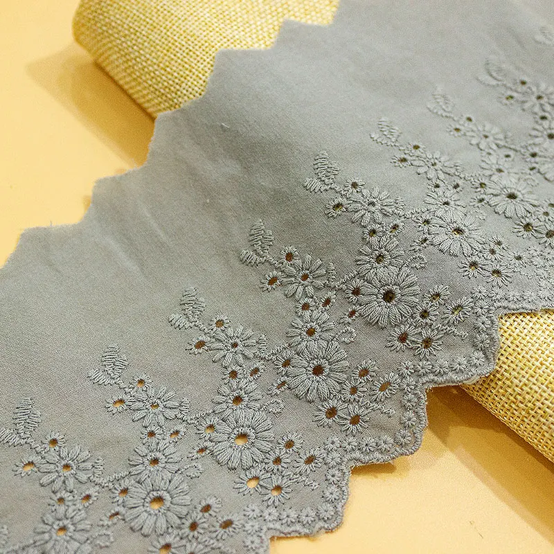 5Yds/lot 11cm wide Handmade Chrysanthemum Embroidery Lace Cotton Fabric For Curtain Sofa Decorative lace fabric,lace garment accessories,lace sewing supplies,lace decoration,lace accessories,lace sewing accessories