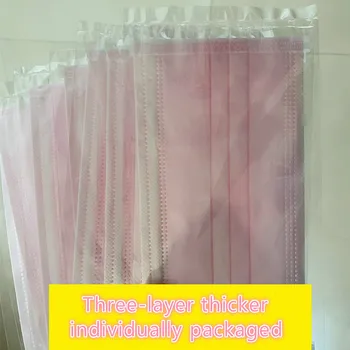 

50pcs Pink Disposable Non-woven Face Mask Anti-haze Breathable Mask Anti-dust Breathable Mask