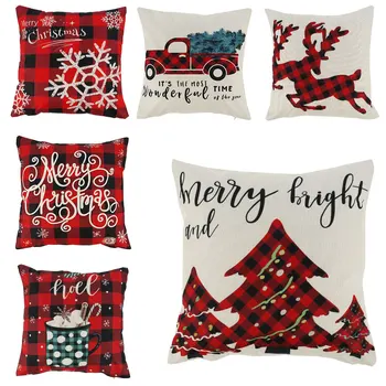 

6pcs Merry Christma Decorations For Home Santa Claus Reindeer Cushion Cover Pillowcase Christmas 2020 Xmas Gift pillow covers