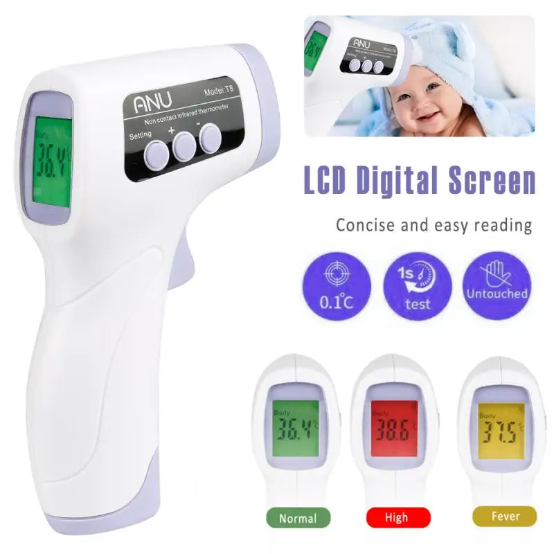 

LCD Infrared Forehead Non-contact Thermometer Digital IR Forehead Thermometer Body Fever Measure Temperature Tool In stock