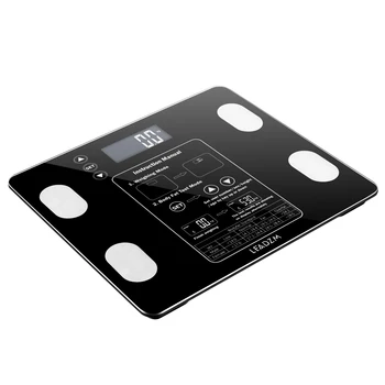 

LEADZM AW938 180kg/100g Digital Body Fat Scale Health Analyser Fat Muscle BMI Black 12 Users Profile Memory