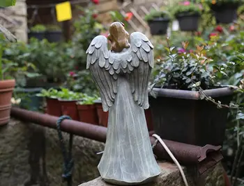 

Modern Resin Figurines Little Angel Flower Fairy Decoration Garden Accessories Crafts Outdoor Garden Country Gardening Ornaments