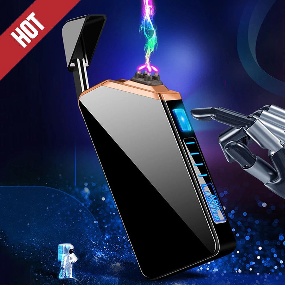 USB-зажигалка ветрозащитная плазменная зажигалка с двойной дугой беспламенная