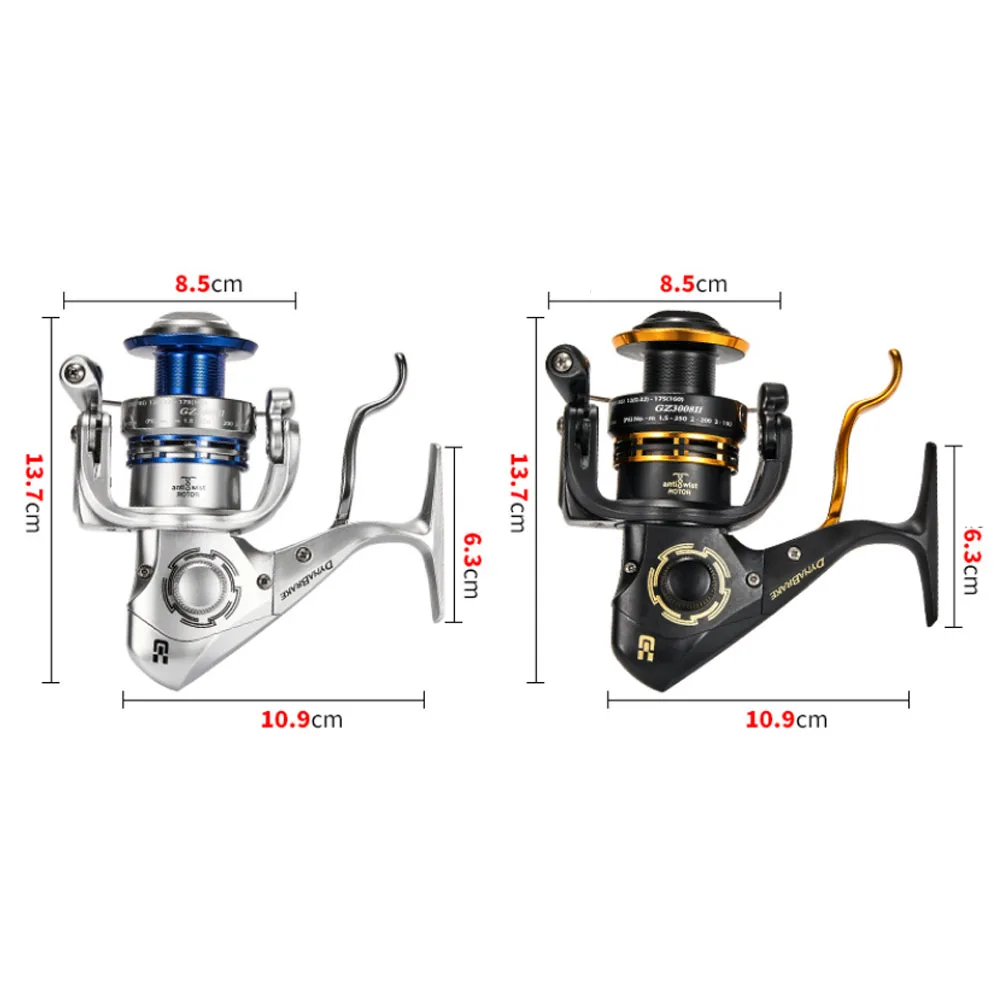 Spinning Fishing Reel 2008-4008 Metail Spool 5KG Power Hard Gear Light &  Tough Body Hand Brake Rock Fishing Reel