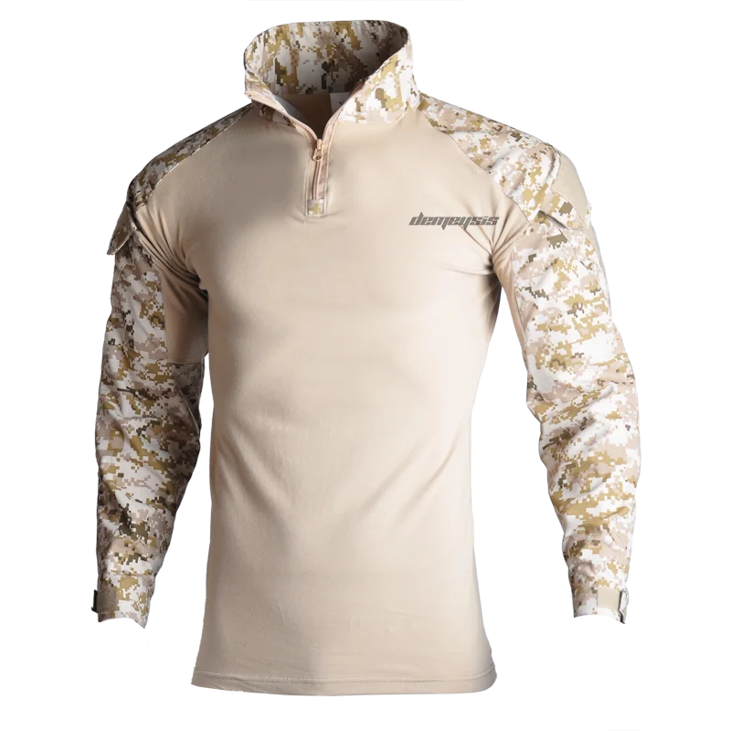 Тактическая армейская Униформа с налокотниками наколенниками Мужская камуфляжная охотничья одежда страйкбол Пейнтбол боевая рубашка или брюки - Цвет: shirts desert digita
