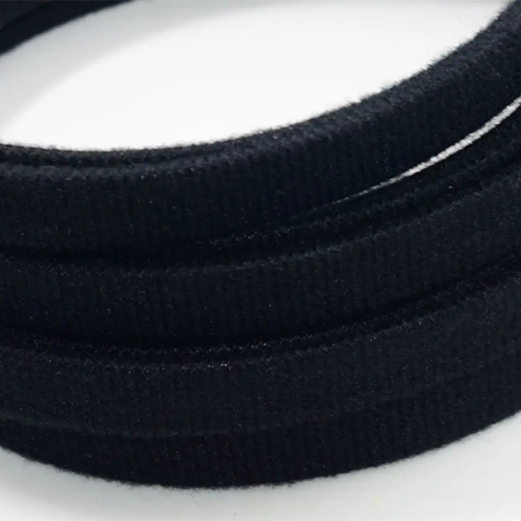 10x Black Fabric Hair Band Hoop Headband for DIY Hair Accessories Craft 15mm