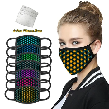 

3D Printing Face Mouth Mask with 3 Pcs PM2.5 Filters free Washable reusable Dust cotton mask for man and wowen face masks