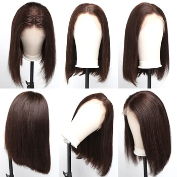 

4 Color Short Ombre Human Hair Wig Straight 13x6 Lace Front Human Hair Wig Pre Plucked Colored Human Hair Wigs Remy Frontal Wigs