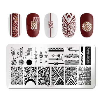 

PICT YOU Striped Line Nail Stamping Plates Christmas Festival Natural Flower Leaves Geometric Plate Stainless Steel Stencil Tool
